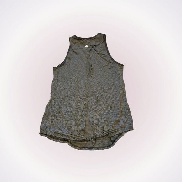 Lululemon green high neck tank top with open back | Sz 4 - Picture 1 of 6